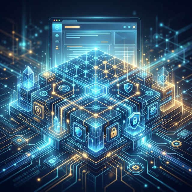 A high-tech conceptual illustration showing the foundation of a digital interface