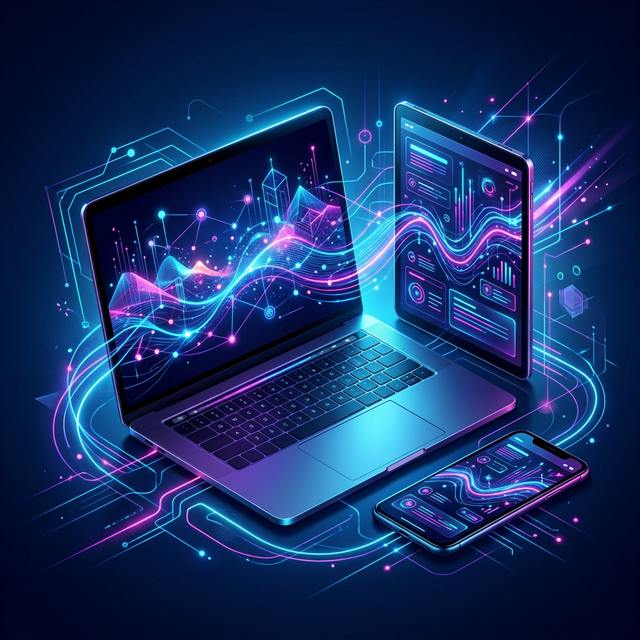 Futuristic responsive website interface