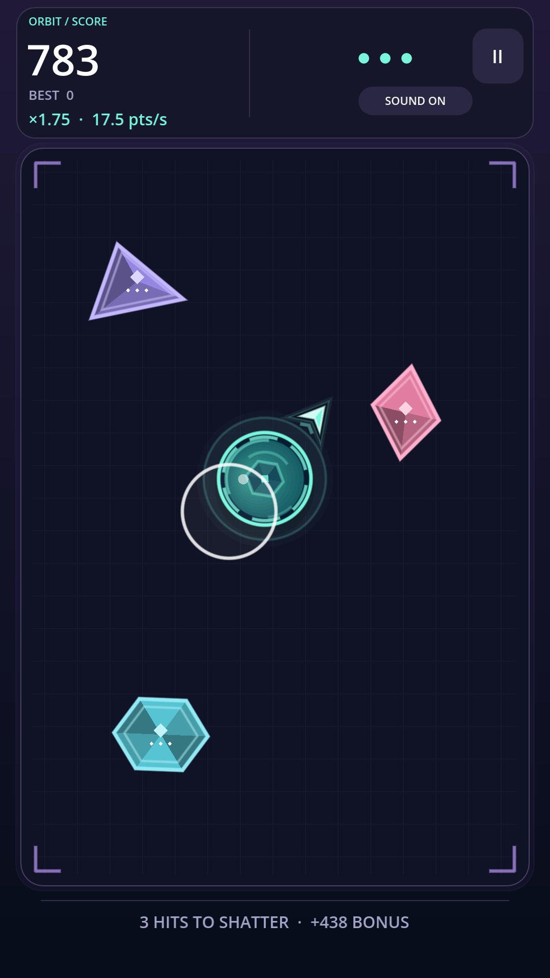 Finger Orbit gameplay showing the player following the moving orb